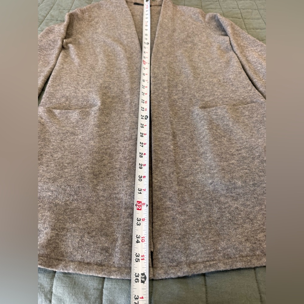 Jenni Kayne Taupe Open-Front Merino Women's Cardigan Sweater Small - Picture 6 of 15